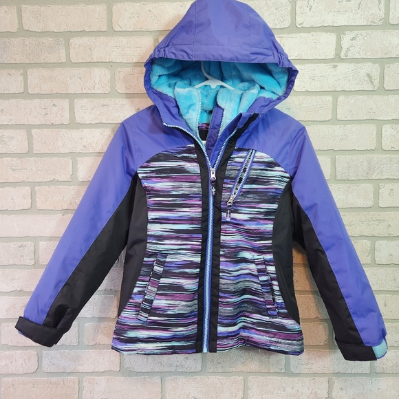 STOIC Girls Winter Coat Hooded Full Zip Jacket Fleece Lined Size Small 7-8 - Picture 2 of 14